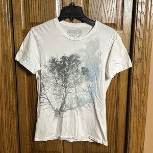 American Eagle Men’s White Tree T-Shirt - Small